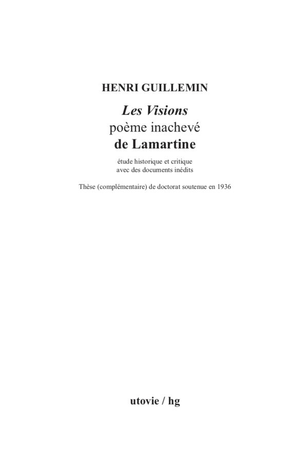 Henri Guillemin Le jocelyn de Lamartine