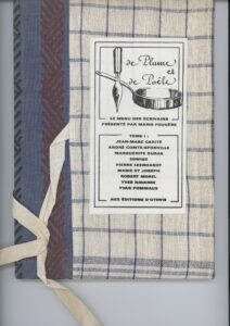 BC (réf. 066) Le menu des écrivains / De plume et de poêle